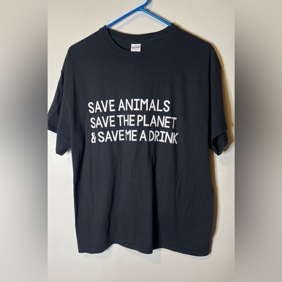 None Tops - Black short sleeve graphic tee size large